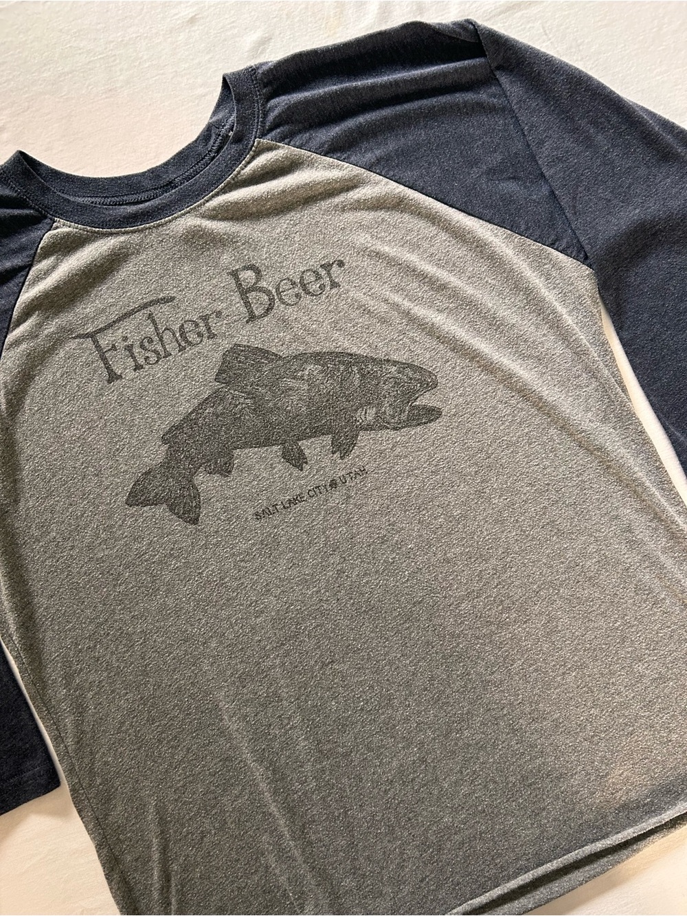 Craft Brewery Raglan Tee Bundle XL Fisher Beer Belching Beaver 3/4 Sleeve - Picture 2 of 14